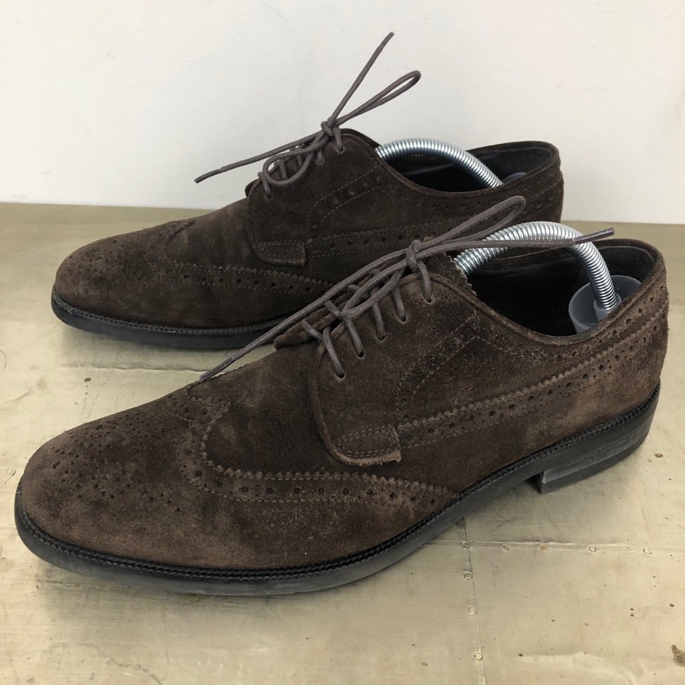 Saks Fifth Avenue Suede Brogue Wingtip Loafer